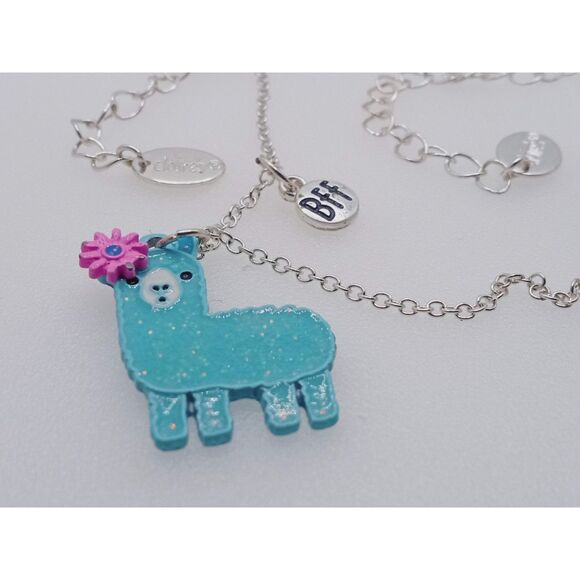 CLAIRE'S Kids Jewelry 2 Necklace Llama and Eifel Tower Pendants - Picture 2 of 8